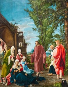 Kristus hyvästelee äitinsä, noin 1520 (öljy kalkille). tekijältä Albrecht Altdorfer
