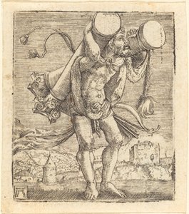 Herkules kantamassa Gades-pylvästä tekijältä Albrecht Altdorfer