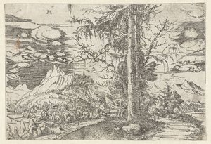 Maisema kaksinkertaisella kuusella tekijältä Albrecht Altdorfer