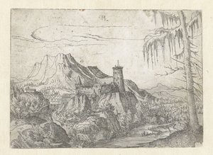 Maisema suurella linnalla tekijältä Albrecht Altdorfer