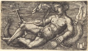 Neptunus merihirviöllä tekijältä Albrecht Altdorfer