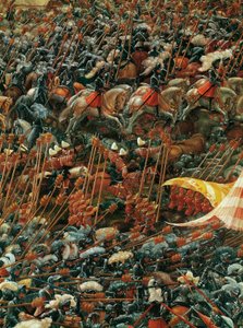 Vastakkaiset armeijat, yksityiskohta Aleksanterin taistelusta Issuksessa tekijältä Albrecht Altdorfer
