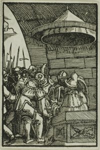 Pilatus pesee kätensä, ihmisen lankeemuksesta ja lunastuksesta tekijältä Albrecht Altdorfer