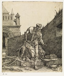 Pyhä Hieronymus kävelemässä kirkkopihalla, ennen vuotta 1519. tekijältä Albrecht Altdorfer
