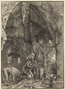 Pyhä Hieronymus luolassa tekijältä Albrecht Altdorfer