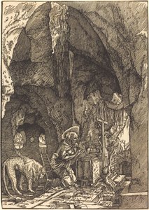 Pyhä Hieronymus luolassa tekijältä Albrecht Altdorfer