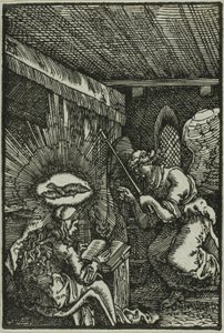 Annunciation, kirjasta The Fall and Redemption of Man tekijältä Albrecht Altdorfer