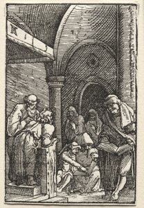 Ihmisen lankeemus ja lunastus: Kristus kiistelee lääkäreiden kanssa, c. 1515. tekijältä Albrecht Altdorfer