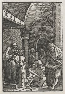 Ihmisen lankeemus ja lunastus: Kristus kiistelee lääkäreiden kanssa, c. 1515. tekijältä Albrecht Altdorfer