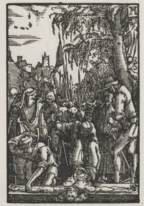Ihmisen lankeemus ja lunastus: Kristus naulittiin ristiin tekijältä Albrecht Altdorfer