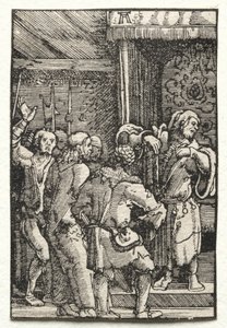 Ihmisen lankeemus ja lunastus: Kristus ennen Kaifasta, n. 1515. tekijältä Albrecht Altdorfer