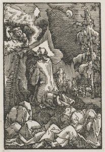 Ihmisen lankeemus ja lunastus: Kristus Öljymäellä, n. 1515. tekijältä Albrecht Altdorfer