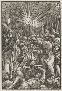 Ihmisen lankeemus ja lunastus: Kristus vangittiin, n. 1515. tekijältä Albrecht Altdorfer
