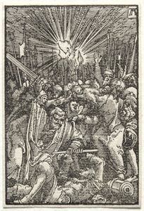 Ihmisen lankeemus ja lunastus: Kristus vangittiin, n. 1515. tekijältä Albrecht Altdorfer