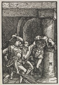 Ihmisen lankeemus ja lunastus: Kristuksen liputus, n. 1515. tekijältä Albrecht Altdorfer