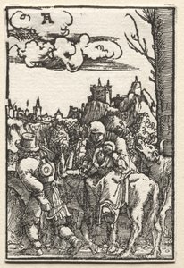 Ihmisen lankeemus ja lunastus: Pako Egyptiin, n. 1515. tekijältä Albrecht Altdorfer