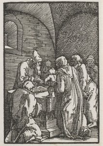Ihmisen lankeemus ja lunastus: Kristuksen esittely temppelissä, n. 1515. tekijältä Albrecht Altdorfer