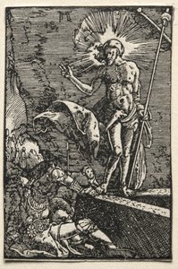 Ihmisen lankeemus ja lunastus: ylösnousemus, n. 1515. tekijältä Albrecht Altdorfer
