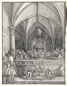 Pyhä perhe lennossa Egyptiin lähteellä tekijältä Albrecht Altdorfer