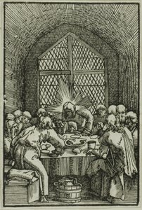 Viimeinen ehtoollinen kirjasta The Fall and Redemption of Man tekijältä Albrecht Altdorfer