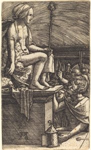 Roomalainen kurtisaani (Taikurin Vergiliusin kosto) tekijältä Albrecht Altdorfer