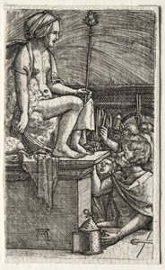 Roomalainen kurtisaani tai Noidan Vergiliusuksen kosto, 1520-1526. tekijältä Albrecht Altdorfer