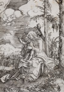 Neitsyt Maria ja lapsi maisemassa tekijältä Albrecht Altdorfer