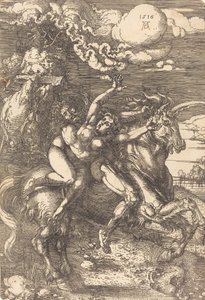 Yksisarvisen sieppaus, 1516. tekijältä Albrecht Dürer