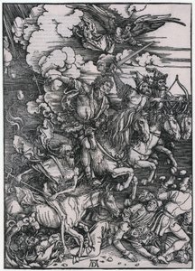 Apokalyptiset ratsastajat, III. hahmo, sarjan ”Apokalypsi” 5. arkki tekijältä Albrecht Dürer