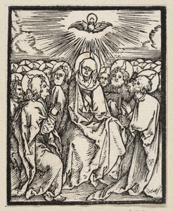 Pyhän Hengen vuodattaminen (teoksesta Postilla, 43 puupiirrosta) tekijältä Albrecht Dürer