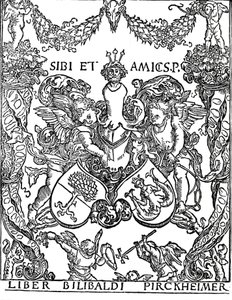 Willibald Pirkheimerin kirjakilpi, c1502-1503, 1906 tekijältä Albrecht Dürer