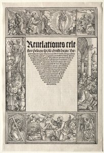 Raja - Kristuksen kasteen kanssa. tekijältä Albrecht Dürer