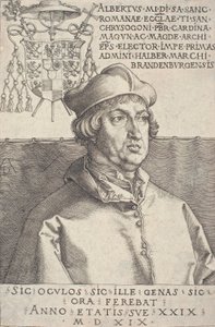 Cardinal Albrecht Brandenburgilainen Pieni kardinaali, 1519. tekijältä Albrecht Dürer