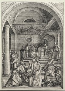 Kristus kiistelee lääkäreiden kanssa tekijältä Albrecht Dürer