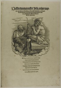Sotilaan pilkkaama Kristus, murheiden mies, elokuvasta Suuri passio (The Large Passion) tekijältä Albrecht Dürer