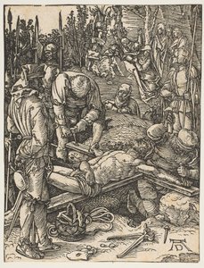 Kristus ristille naulattuna, pienestä kärsimyksestä, n. 1509. tekijältä Albrecht Dürer