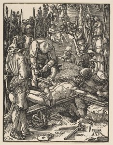 Kristus ristille naulattuna, pienestä kärsimyksestä, n. 1509. tekijältä Albrecht Dürer