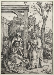 Kristus jättää äitinsä, n. 1504-1505. tekijältä Albrecht Dürer
