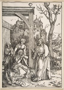 Kristus jättää äitinsä, Neitsyen elämästä, n. 1504. tekijältä Albrecht Dürer