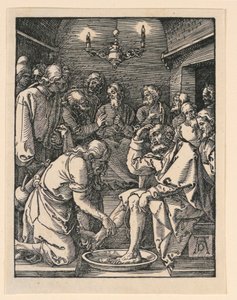 Kristus pesee jalkoja, Pikku Passion -sarjasta tekijältä Albrecht Dürer