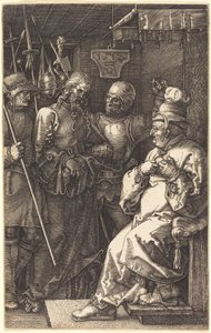 Kristus Kaifaksen edessä tekijältä Albrecht Dürer