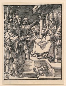 Kristus ennen Kaifasta, The Little Passion -sarjasta tekijältä Albrecht Dürer