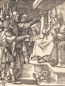 Kristus ennen Kaifasta, luultavasti n. 15091510. tekijältä Albrecht Dürer