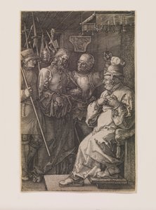 Kristus ennen Kaifaa, sarjasta "kaiverrettu kärsimys" tekijältä Albrecht Dürer