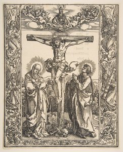 Kristus ristillä Neitsyen ja Pyhän Johanneksen välillä, 1516. tekijältä Albrecht Dürer