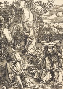 Kristus Öljymäellä, n. 14971499. tekijältä Albrecht Dürer