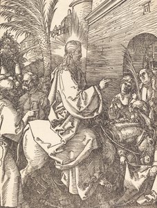 Kristuksen tulo Jerusalemiin, luultavasti n. 15091510. tekijältä Albrecht Dürer