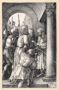 Kristus Pilatuksen edessä (Kuparikaiverruspassio) tekijältä Albrecht Dürer
