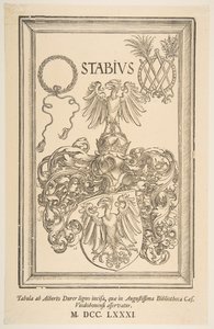 Johan Stabiuksen vaakuna, painos 1781.n.d. tekijältä Albrecht Dürer
