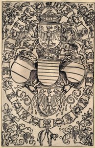 Maksimilianin vaakuna roomalaisten kuninkaana tekijältä Albrecht Dürer